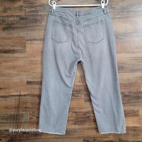 Loft Jeans Size 14 Straight Crop High Rise Tummy Control Stretch Denim - Picture 2 of 12